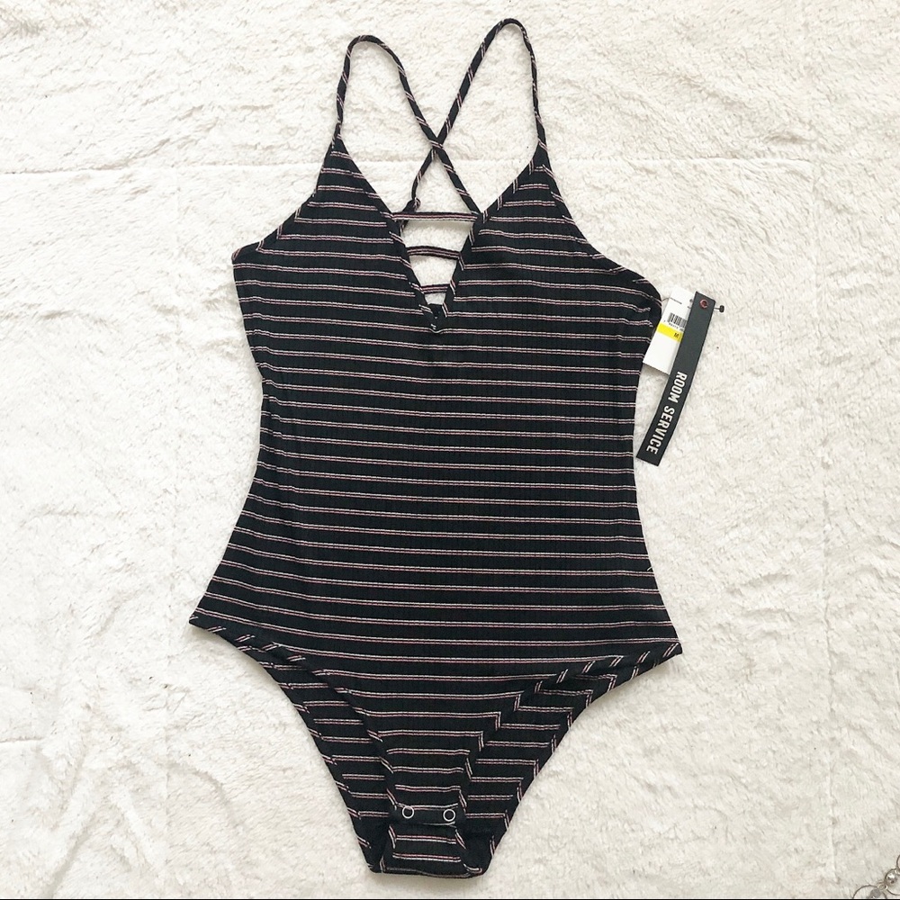 Room Service | Striped Ribbed Bodysuit *NWT* - Picture 4 of 8